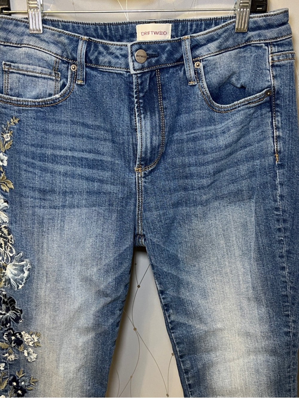 Driftwood Sz 29x28 Jackie Floral Embroidered Jackie Boho Denim Skinny Jeans